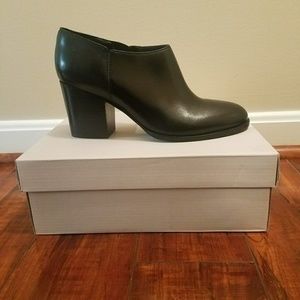 Black leather ankle boots